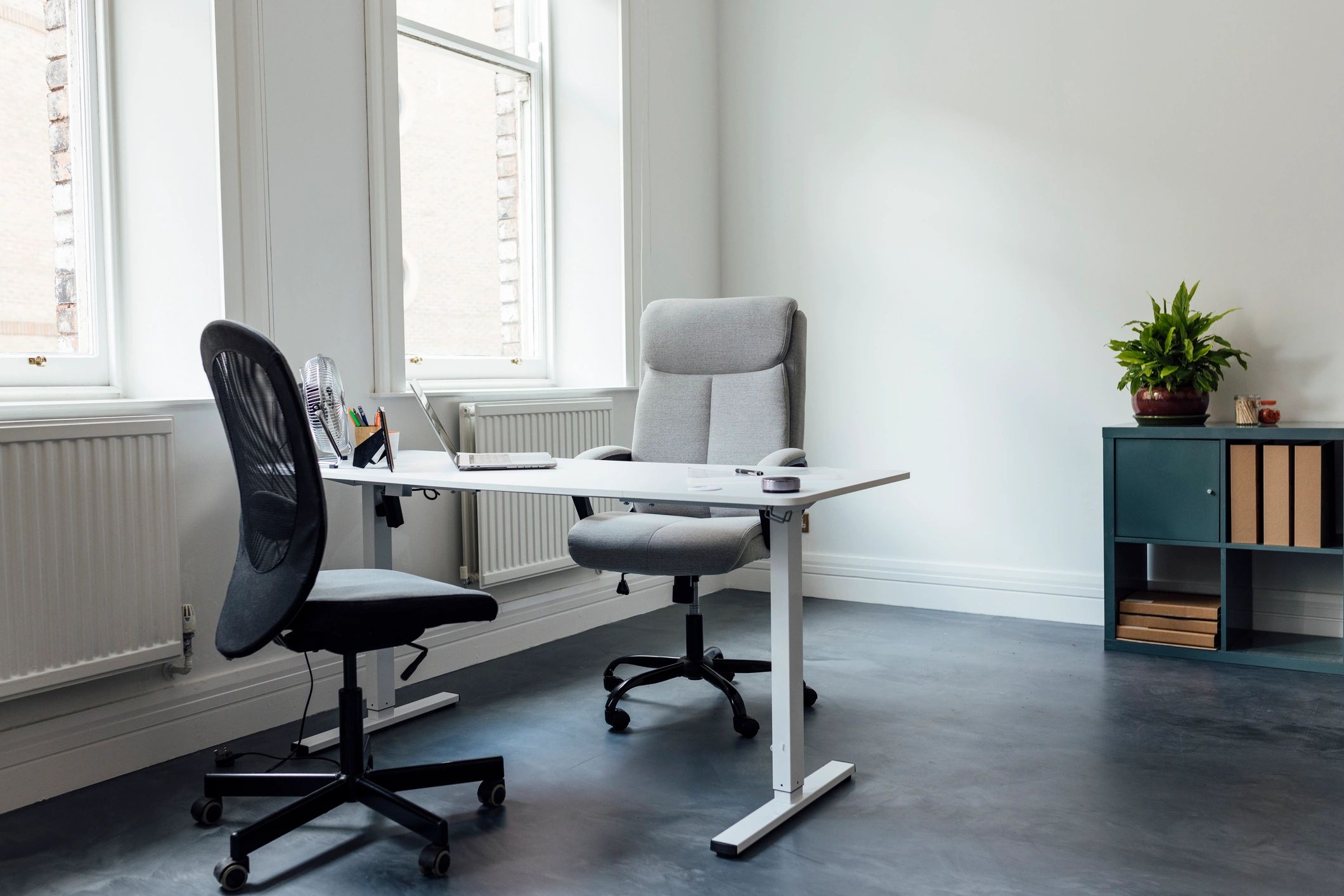 Modern office computer setup